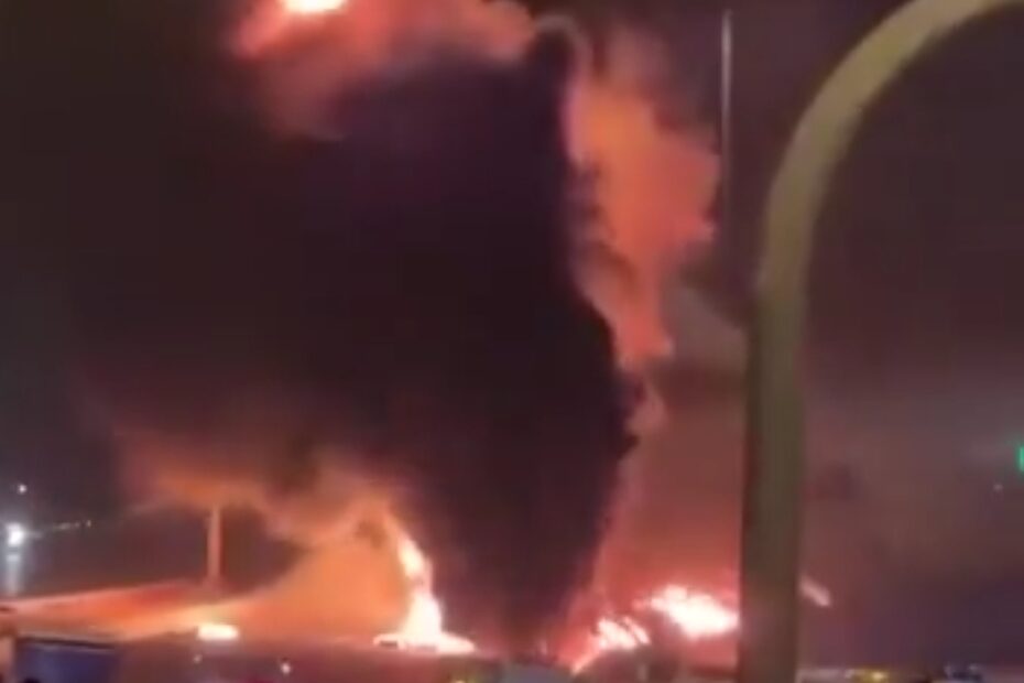 US Embassy Riyadh Drone Attack Dramatic Visuals of Smoke and Fire