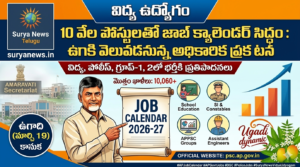ఏపీలో 10 వేల పోస్టులతో జాబ్ క్యాలెండర్ సిద్ధం : ఉగాదికి వెలువడనున్న అధికారిక ప్రకటన ఏపీ జాబ్ క్యాలెండర్ 2026 ప్రకటన వివరాల పోస్టర్