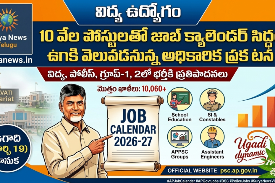 ఏపీ జాబ్ క్యాలెండర్ 2026 ప్రకటన వివరాల పోస్టర్