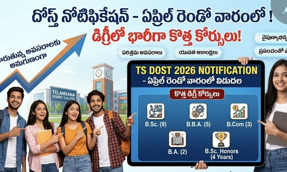 తెలంగాణ దోస్త్ 2026 నోటిఫికేషన్ మరియు డిగ్రీ కొత్త కోర్సుల వివరాలు