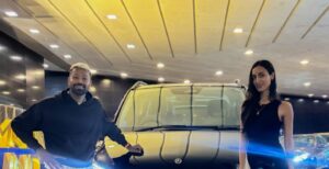 Hardik Pandya and Mahieka Sharma with their new Mercedes Benz V Class car