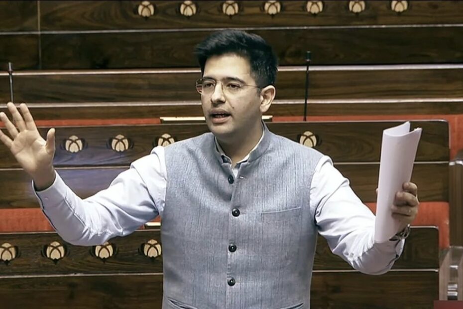 AAP MP Raghav Chadha speaking in Parliament
