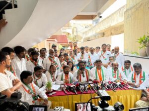 Congress leaders press meet on Patancheru MLA