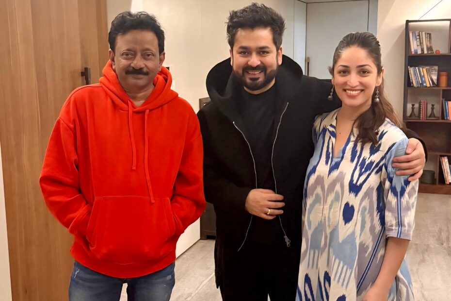 Director Ram Gopal Varma with Aditya Dhar and Yami Gautam