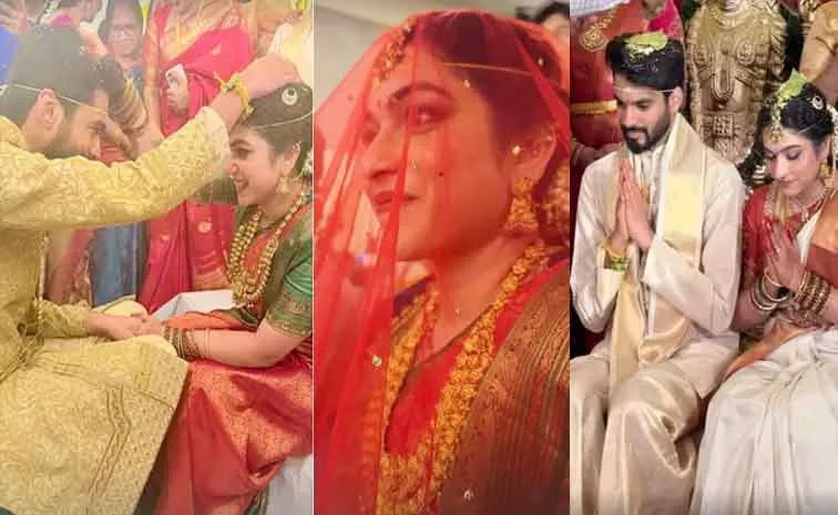 నటి పునర్నవి భూపాలం మరియు హేమంత్ వర్మ వివాహ వేడుక దృశ్యాలు.