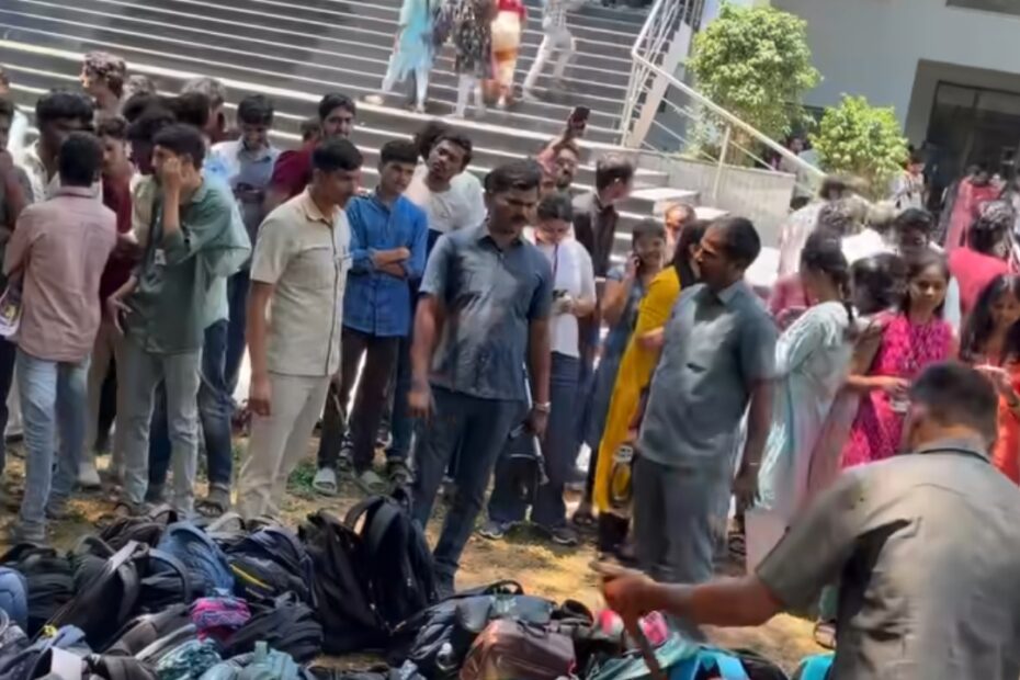 JNTU Hyderabad Bomb Threat Police Investigation and Dog Squad Search
