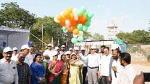 Prof G Pushpa Chakrapani starting sports meet at BRAOU Hyderabad