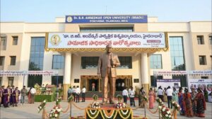 Ambedkar Open University Admin Building and Statue