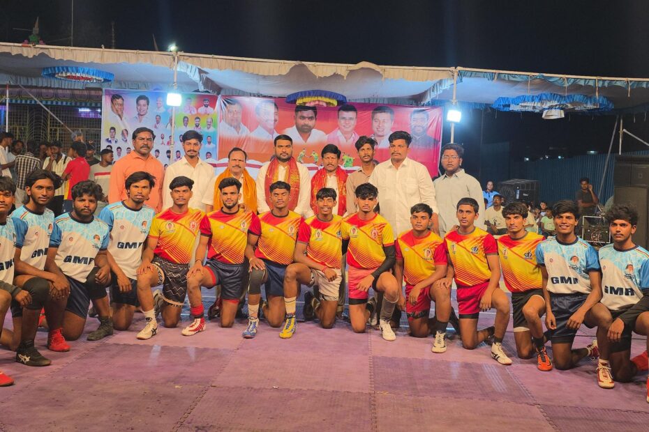 BRS leader Shambhipur Krishna at Kabaddi Championship.