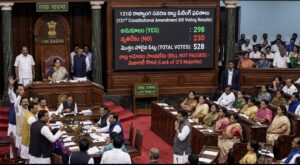 Parliament of India Lok Sabha voting session on Women's Reservation Bill