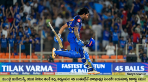 Tilak Varma celebration after scoring century against Gujarat Titans in IPL 2026