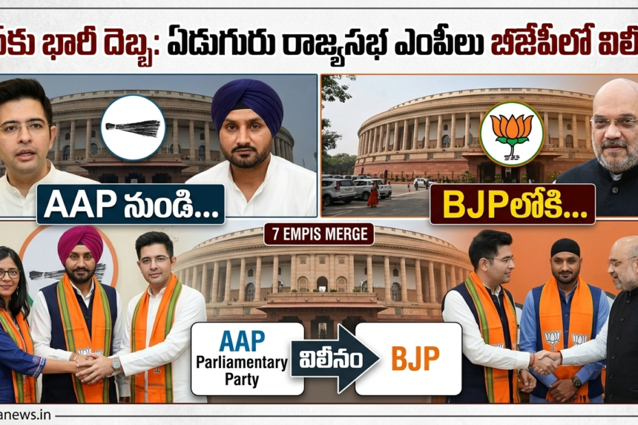 Raghav Chadha wearing a BJP scarf