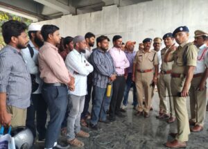 Saifabad Traffic Police counseling violators at Telangana Talli Junction Hyderabad.
