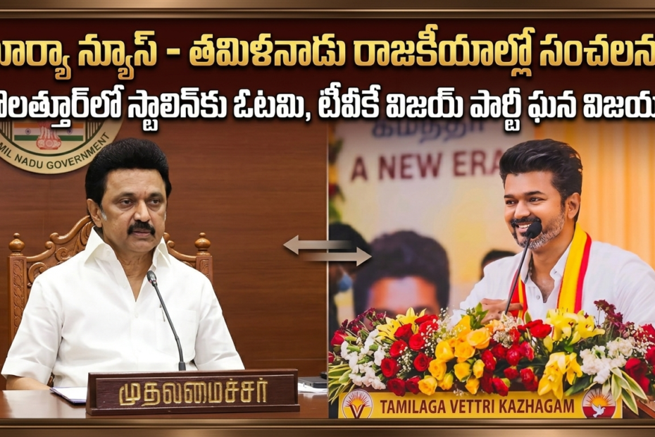 MK Stalin and TVK candidate VS Babu Tamil Nadu election results