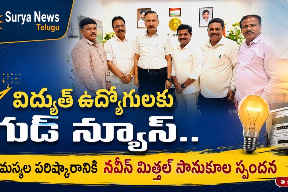 Telangana Electricity Employees TJAC meeting with Energy Dept Special Chief Secretary Naveen Mittal IAS at Secretariat