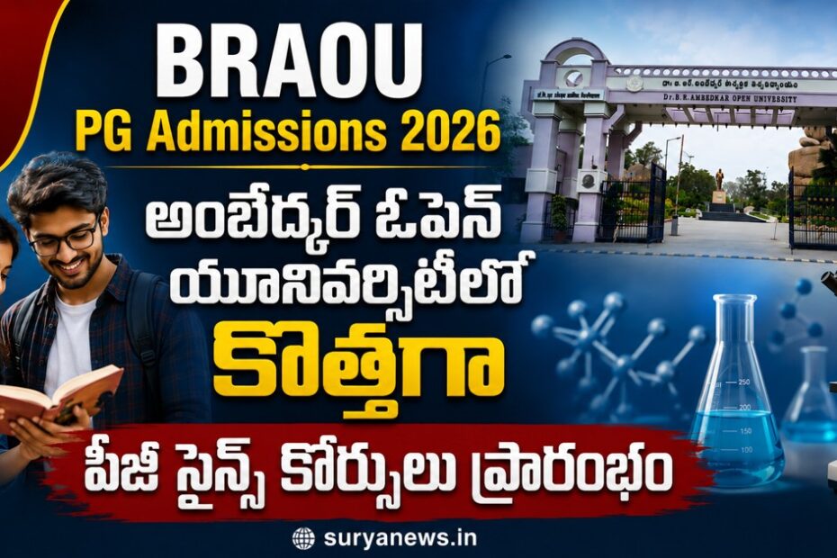 Dr BR Ambedkar Open University New PG Science Courses Admissions 2026-27 Siddipet