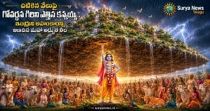 Lord Krishna Govardhan Leela : చిటికెన వేలుపై గోవర్ధన గిరిని ఎత్తిన కన్నయ్య.. ఇంద్రుని అహంకారాన్ని అణచిన మహా అద్భుత లీల Lord Krishna lifting Govardhan Mountain (శ్రీకృష్ణుడు గోవర్ధన గిరిని ఎత్తిన దృశ్యం)