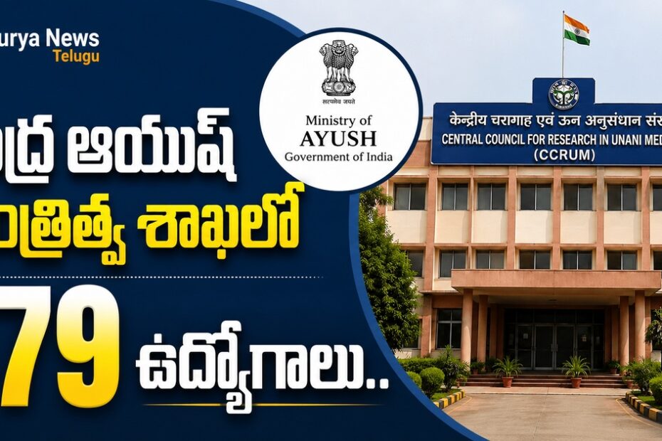 సెంట్రల్ కౌన్సిల్ ఫర్ రీసెర్చ్ ఇన్ యునానీ మెడిసిన్ (CCRUM) 179 ఉద్యోగాల నోటిఫికేషన్ వివరాలు (CCRUM 179 Jobs Notification 2026 details)