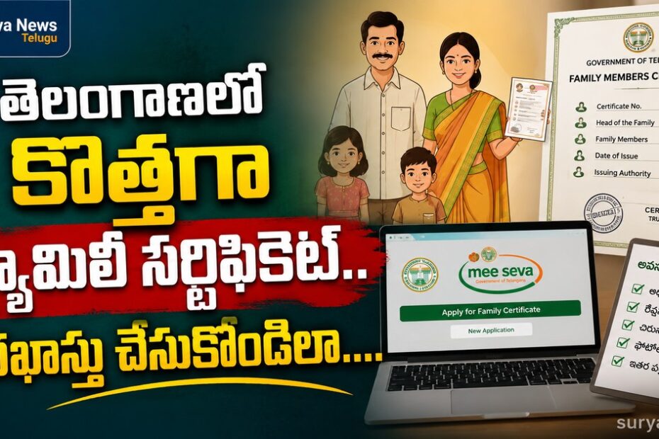 Telangana Family Certificate Apply Online Details
