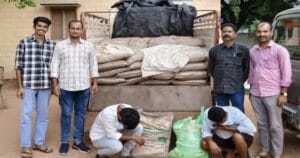 Excise officials seized illegal jaggery and alum worth 2.50 lakhs in Hyderabad