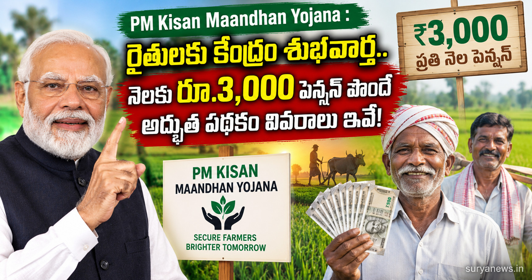 pm kisan maandhan yojana 3000 pension